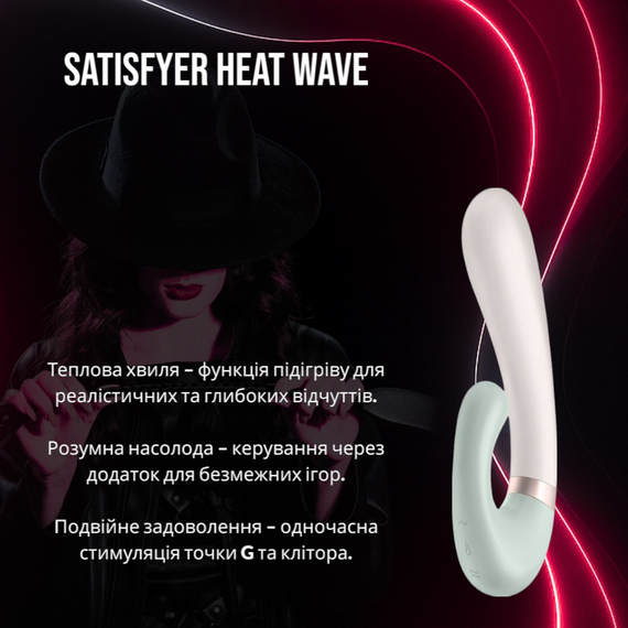 Смарт вібратор-кролик Satisfyer Heat Wave з підігрівом та керуванням через додаток (М'ятний)