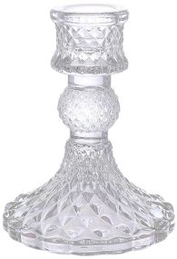 Набір 12 скляних свічників "Crystal Glass" 10см, прозорий