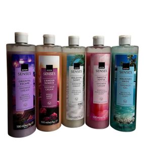 Набор гелей и крем-гелей для душа Avon Senses для всей семьи, 500 мл × 5