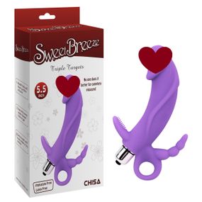 Вибратор для тройной стимуляции рельефный Chisa Sweet Breeze, фиолетовый sexstyle