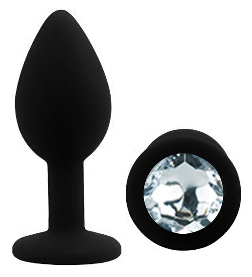 Силіконова анальна пробка EGZO - Silicone Black Round Plug Clear, size S Sex Aura | Зображення 1