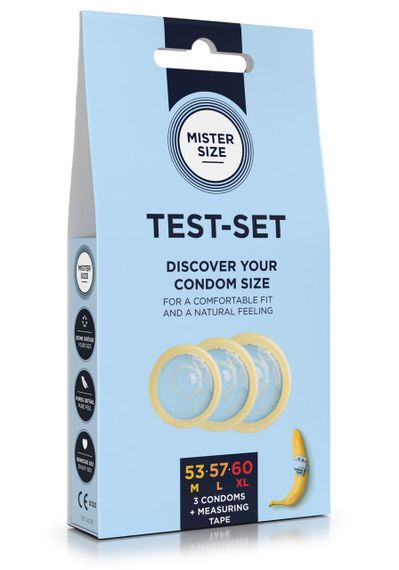Набор презервативов Mister Size Test-set 53-57-60 с инструкцией по подбору размера презерватива (EN) | Зображення 2