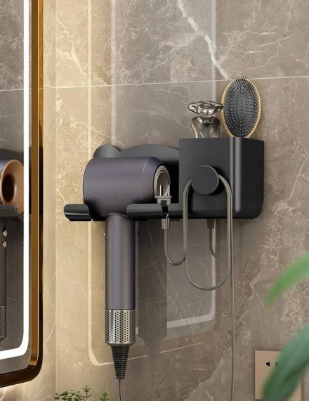 Настенный держатель полка для фена и штекера Storage Shelf | Зображення 1