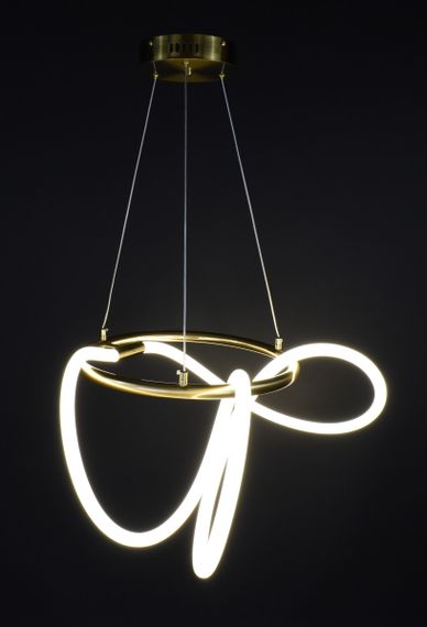 Люстра світлодіодна підвісна LED світильник для квартири на стелю лед 27737 Латунь 45-150х70х70 см. | Зображення 2