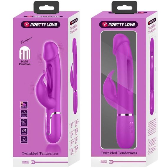 Вібратор PRETTY LOVE Kampas Rabbit 3 in 1,7 vibration functions 4 licking settings Sex Aura | Зображення 2