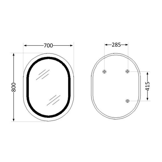 Дзеркало Qtap Gemini 800х700 з LED-підсвіткою Touch, з антизапотіванням, з димером, рев. темп. кольору (3000-6500K) Reverse | Зображення 1