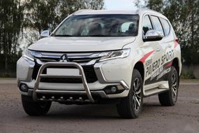 Кенгурятник WT008 (нерж) для Mitsubishi Pajero Sport 2015-2024 гг