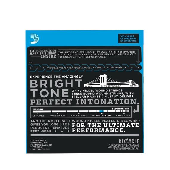 Струни D'Addario струни для електрогітари електрогітарі Daddario Nickel Wound 10-46 | Зображення 3