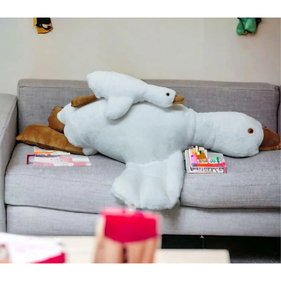 Білий гусак м'яка іграшка 129 см, Плюшева іграшка для ігор, відпочинку та сну | Зображення 4