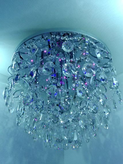 Люстра стельова кришталева з пультом 25482 Хром 45х60х60 см. | Зображення 5