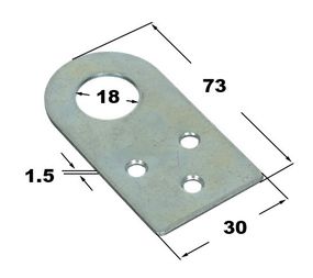 Замочна петля Пряма 73х30 D=18 (635-04)
