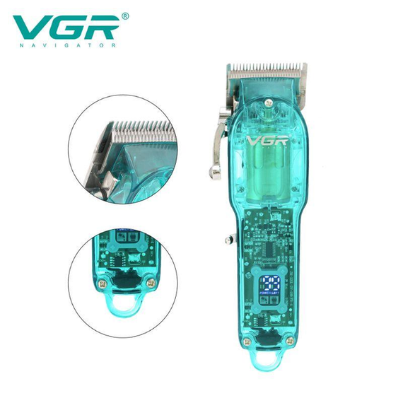 Професійна машинка для стрижки VGR Professional Clipper Transparent Green V-660 | Зображення 2