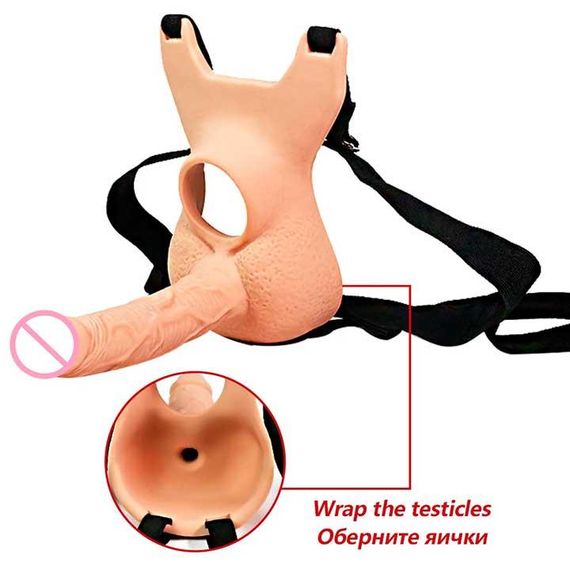 Анальний фаллоїмітатор на ремені для подвійного проникнення Lovetoy Vibrating Unisex 10 режимів вібрації | Зображення 3