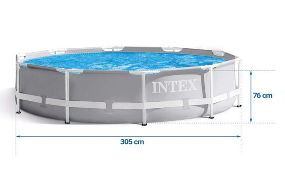 Басейн каркасний 15 в 1 INTEX 26702 305 х 76 см + машина для створення бульбашок (DM-26702-M) | Зображення 4