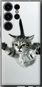 Чехол на Samsung Galaxy S23 Ultra Летящий котёнок из силикона FCh_085280