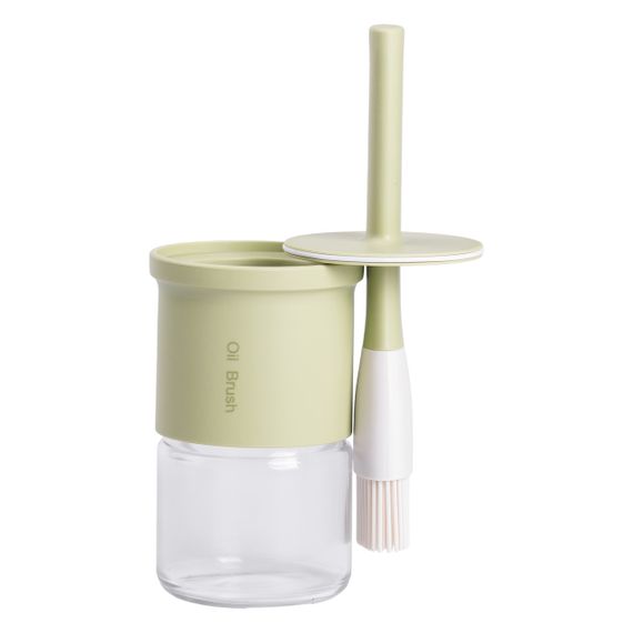 Банка для масла с кисточкой 300 мл диспенсер с кисточкой для оливкового, подсолнечного масла Зеленый HP-34-11GR | Зображення 1