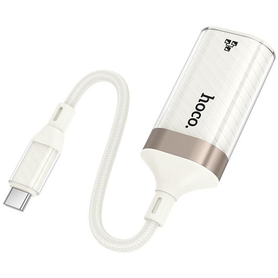 Переходник Hoco UA41B Crystal Type-C to RJ45 100 Mbs (0.15m) Apricot | Зображення 2