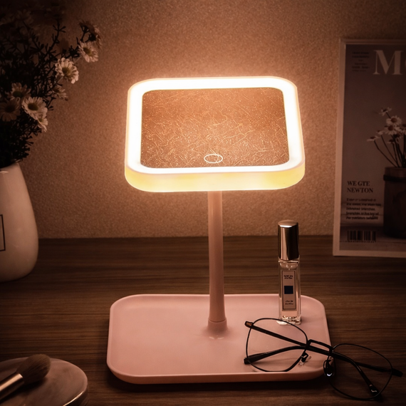 Дзеркало для макіяжу з LED-підсвіткою, від USB, LY-696/Дзеркало на ніжці/Дзеркало косметичне | Зображення 1
