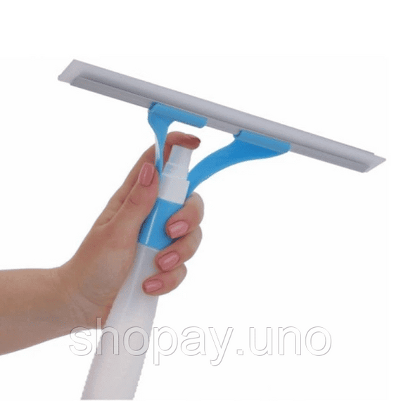 Щетка для мытья окон Economix Cleaning с пульверизатором • Скребок-водосгон для стекол, витрин и автомобильных окон | Зображення 2