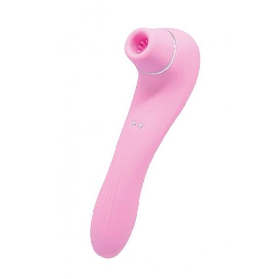 Вакуумный стимулятор с вибрацией Wooomy Smoooch Pink Clitoral Suction & Vibration, 10х2 режимов, Рожевий