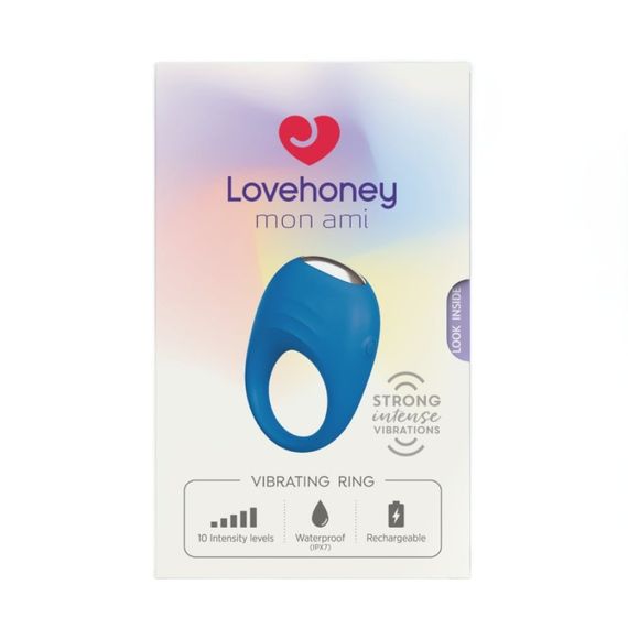 Ерекційне віброкільце Lovehoney Mon Ami, блакитне Sex Aura | Зображення 7