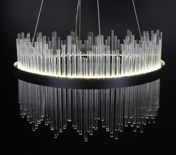 Люстра світлодіодна підвісна LED світильник для квартири на стелю лед 26922 Чорний 60-180х80х80 см. | Зображення 9