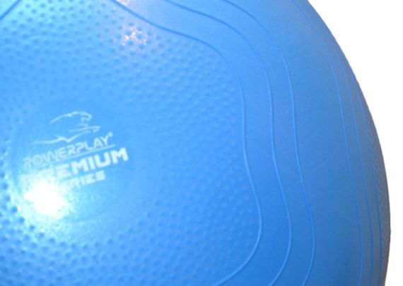 М'яч для фітнесу (фітбол) укріплений Паверплей 4000 Ø65 cm Premium Gymball Anti-Burst Синій + помпа | Зображення 5