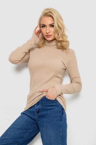 Гольф жіночий в рубчик, колір бежевий, 238R505 | Зображення 2