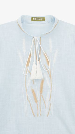 Сорочка вишиванка для хлопчика Dinomin D2889-2 146 см Блакитний shop (2000999498305) | Зображення 1