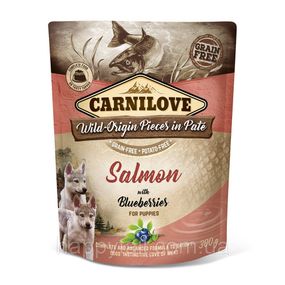 Влажный корм для щенков Carnilove Pate Salmon with Blueberries 300 г (пауч, паштет с лососем и черникой холистик)