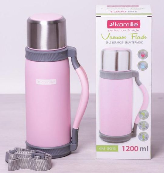 Термос Kamille Perfection&Style 1200мл з ремінцем і ручкою | Зображення 1