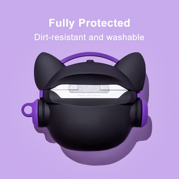 Силиконовый 3D чехол для наушников Apple AirPods Pro 1/2 Toys Dog Фиолетовый | Зображення 2