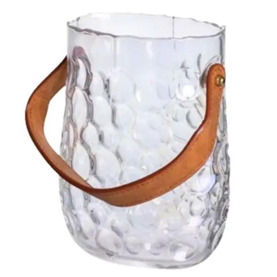 Ваза сумочка з ручкою 13×9.5×18 (см) декоративна скляна ваза для квітів 1.2 (л) Райдужний HP-19-153-6 | Зображення 3