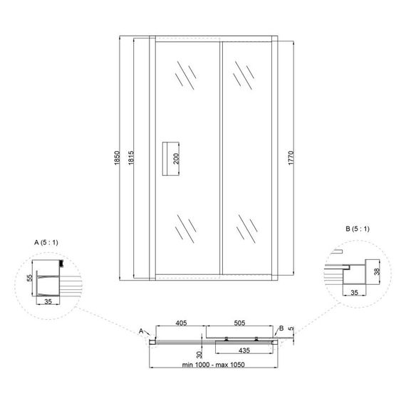 Душові двері в нішу LIDZ Zycie SD100x185.CRM.FR | Зображення 1
