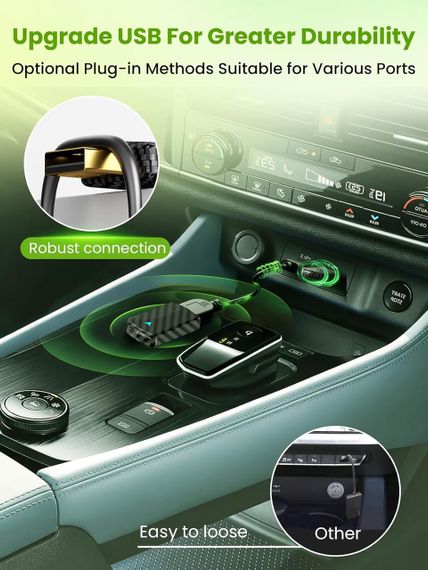 Бездротовий адаптер для CarPlay Android Auto, для авто з дротовим Карплей, WiFi Bluetooth підтримка iOS 10+/Android 11+ | Зображення 5