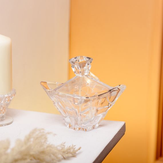 Сахарница с крышкой 8.5×8.5×8.5 см ваза сахарница квадратная стеклянная HP-4-116 | Зображення 4