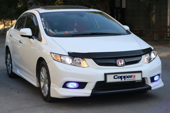 Дефлектор капоту (EuroCap) для Honda Civic Sedan IX 2011-2016 рр | Зображення 1