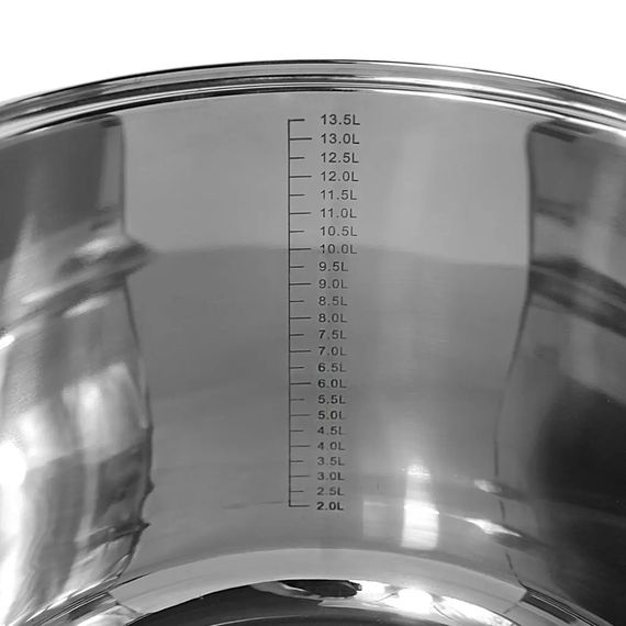 Кастрюля с крышкой Kamille KM-5406 15.5 л 30 см серебристая | Зображення 3