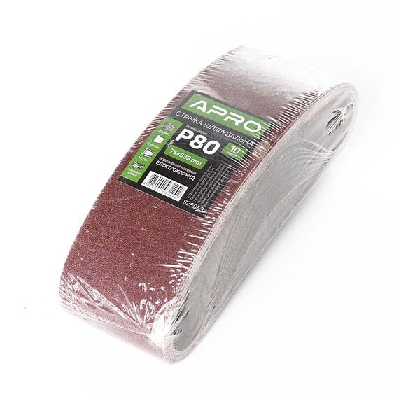 Стрічка шліфувальна нескінченна APRO P80 75×533 мм (10 шт.) 8280531