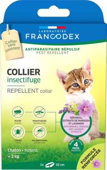 Нашийник від бліх та кліщів Francodex Repellent Collar для кошенят, 35 см