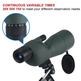 Подзорная труба Loerston 25-75x60 Зум Наблюдение ED Объектив Мощный Монокуляр Bak4