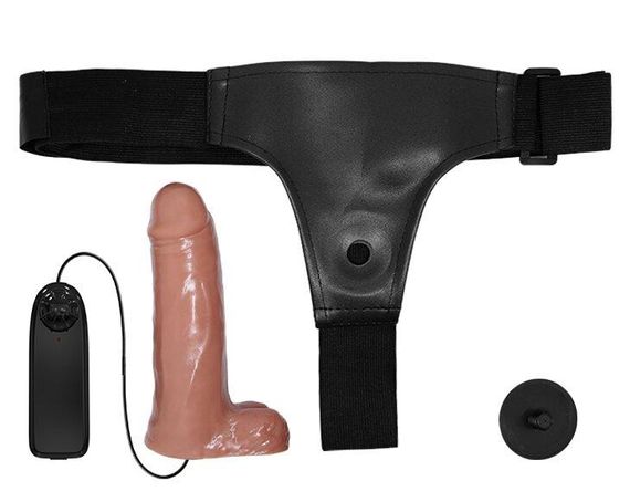 Страпон з вібрацією Ultra Passionate Harness Realdeal Penis 6.2" - Brown, BW-022064Z sexstyle | Зображення 6