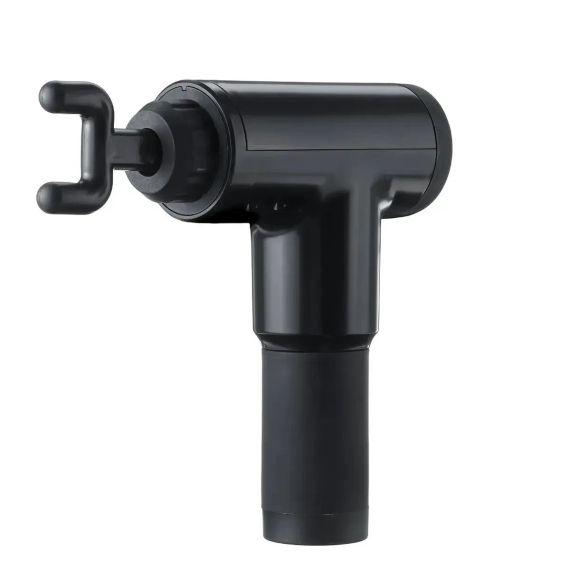 Портативний масажер для тіла та 4 насадки, від USB, Fascial Gun KH-320, Чорний/Річний м'язовий вібромасажер | Зображення 6