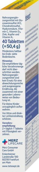 Комплекс "Tetesept" Глюкозамин + Хондроитин + Гиалурон + Медь для лечения и профилактики боли в суставах | Зображення 2