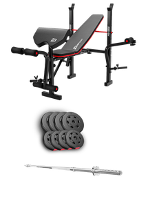 Набір Hop-Sport Premium 39кг з лавою HS-1055 Pro та штангою