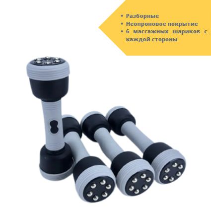 Массажные гантели с изменяемым весом для фитнеса Swan Fit Massage Dumbbells серые (17494-31_994) | Зображення 1