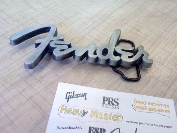 Бляха на чоловічий ремінь із лого Fender фендер | Зображення 1