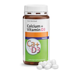 Вітаміни Sanct Bernhard Calcium + D3 "Кальцій 400 мг. + вітамін D3 400 м.о.", 150 шт., Німеччина