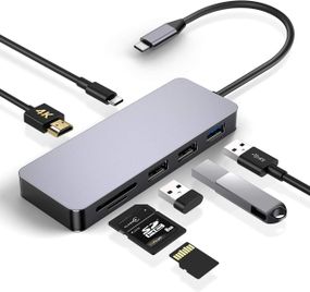 Хаб USB-C 4в1, концентратор з HDMI 4K, USB 3.0, кардрідером SD/TF, OTG, адаптер док-станція для MacBook, Samsung DeX, Huawei