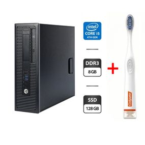 Компьютер HP EliteDesk 800 G1 SFF / Intel Core i5-4570 (4 ядра по 3.2 - 3.6 GHz) / 8 GB DDR3 / 128 GB SSD / Intel HD Graphics 4600 / DVD-ROM б/у + Подарок Умная интерактивная зубная щетка Colgate Connect M1 / Bluetooth
